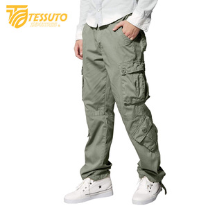 Pantalones cargo de algodón 100% de alta calidad para hombre, pantalones largos para exteriores, estilo deportivo informal táctico, liso, teñido, de lana media, bajo MOQ - Product Image 5