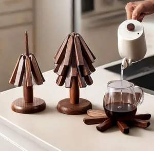 Sous-verres en bois naturel brun |   Finition alimentaire |   Fournisseur d'usine OEM/ODM - Product Image 2