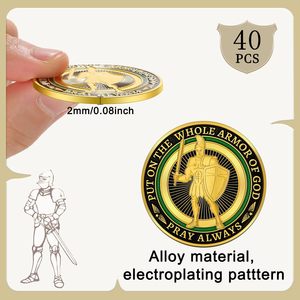 Monete Personalizzate 'Indossa l'Armatura Completa di Dio', Monete Commemorative Cristiane in Metallo, Regali di Preghiera per Uomini e Collezionisti - Product Image 3