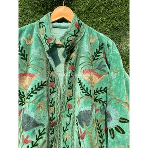 Venta al por mayor de punto acolchado Chaqueta corta de algodón uzbeko bordado Floral Suzani pato tela inspirada primavera Otoño Invierno - Product Image 2