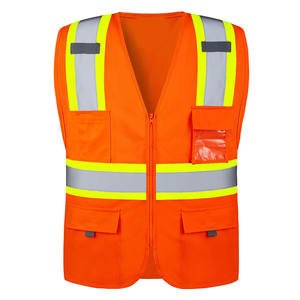 Chaleco de Seguridad de Alta Visibilidad para Hombre, Chaleco de Trabajo para Construcción de Carreteras, Logotipo Personalizado, Reflectante, Poliéster/Algodón, Chaqueta de Seguridad para Hombre - Product Image 2