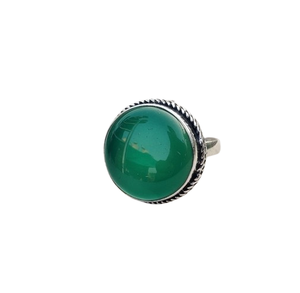 925 Solid <b>Silver</b> Classical <b>Ring</b> Jewelry For Women 925 Sterling <b>Silver</b> Green Onyx Gemstone <b>Boho</b> Style Handmade <b>Ring</b> Gift For Mom - Product Image 1