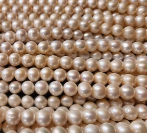 Cuentas de perlas redondas de agua dulce doradas cultivadas naturales, cuentas sueltas sin tratar para la fabricación de joyas, efectos ópticos - Product Image 2