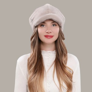 Women <b>Winter</b> Mink Fur Flower Decoration Thickened Baseball <b>Cap</b> Luxury Warm Solid Color <b>Winter</b> Warm - Product Image 5