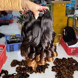 Paquets d'extension de cheveux à texture rebondissante pour faire des perruques par vous-même à partir de 100% cheveux humains vietnamiens - Product Image 5