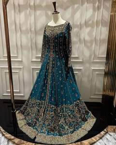 2025@Designer Bridal <b>Jacket</b> ,Lehenga & Dupatta <b>Dress</b> with Heavy Embellished Dabka Pearls Stone beads hand Zari Embroidery Work - Product Image 2