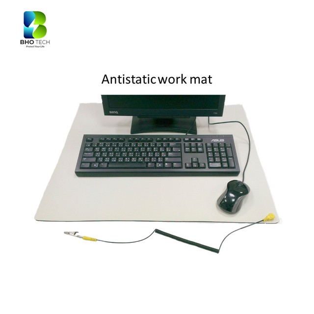 BHO BM-405A Antistatic ESD Work Mat 60x60cm 2mm 2-Layer Embossed PVC Durable Upper Beige & Bottom Black