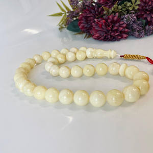 ลูกประคำทำจากอำพันบอลติกธรรมชาติสีขาว ลูกประคำสำหรับสวดมนต์อิสลาม - Product Image 2