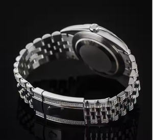 Reloj de Pulsera de Diamante Moissanite Unisex, Glamuroso y Moderno, Estilo de Moda de Lujo HipHop y Negocios, Personalizable, Esfera Azul, Mecánico - Product Image 5