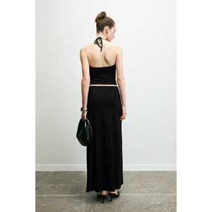 GRIMELANGE BELLISIMA Women's Soft and Stretch Fabric Buckle Detail Regular <b>Skirt</b> - Product Image 5