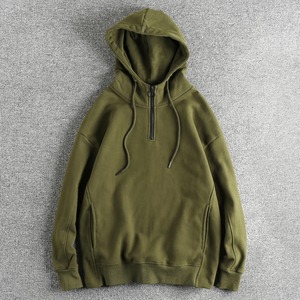 Sudadera con capucha de algodón con cremallera Casual Otoño e Invierno Hombres Sudadera con capucha Manga larga Suelta de alta calidad - Product Image 2