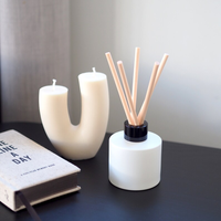 Bouteille diffuseur en céramique, bouteille diffuseur en verre noir, bouteille diffuseur pour la maison 50ml, bouteille diffuseur blanc mat
