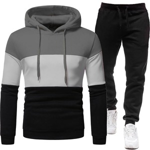 Sweats à capuche pour hommes 2 pièces ensemble noir sweat à capuche + pantalon de survêtement surdimensionné sport survêtement décontracté ensemble 2 pièces vêtements d'extérieur + ensembles de pantalons - Product Image 2
