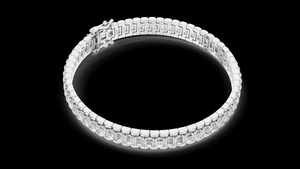 Bracelet tennis en diamant de laboratoire taille baguette en or 14K 18K, bijoux fins élégants et luxueux pour femmes, design moderne - Product Image 4
