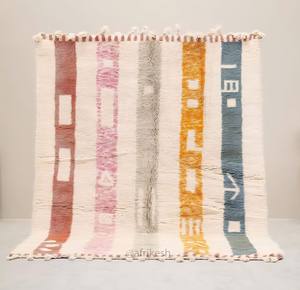 Tapis marocains en laine noués à la main Tapis en laine à motif abstrait pour la maison et le salon - Product Image 5