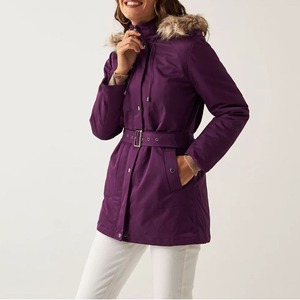 Veste Parka d'hiver pour femmes coupe ample coton épaissi fermeture éclair imperméable col à capuche respirant laine doublée polaire dernière - Product Image 3