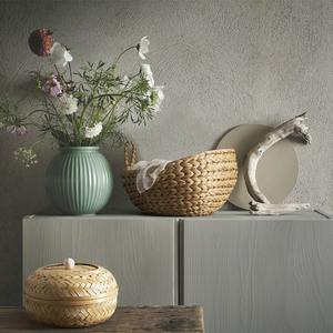 Un joli panier rond en jacinthe d'eau tressé à la main, panier de rangement artisanal, vente en gros, écologique, fabriqué au Vietnam - Product Image 5