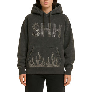 Sudadera con Capucha de Diseñador Extra Grande Personalizada de Alta Calidad, con Pedrería, Informal de Invierno, Transpirable para Hombre, OEM - Product Image 4