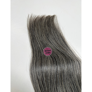 Extensions de cheveux humains gris droit de qualité 12A, mèches vierges Remy indiennes, donneur unique, trame longue durée, commande minimum 1 mèche - Product Image 5