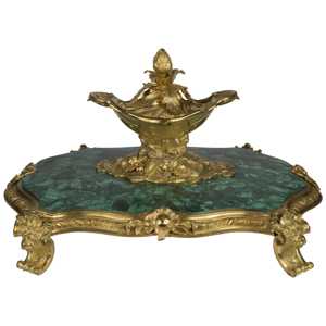 Pièce maîtresse de table en pierre de malachite Accessoire de décoration écologique - Product Image 1