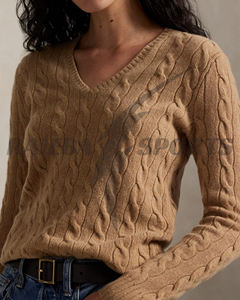 Pull décontracté d'hiver pour femme de très haute qualité, col rond, bouton sur le devant, 100% laine, anti-boulochage, vente en gros personnalisée - Product Image 5