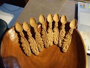 ช้อนไม้กันลื่นด้ามยาวช้อนปิกนิกไม้ธรรมชาติเสิร์ฟสลัดมังสวิรัติ - Product Image 2