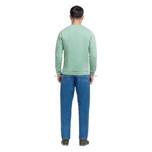 Pull-over à col rond vert menthe pour hommes, OEM ODM Vente en gros en vrac Logo personnalisé Fournisseur de coton polaire - Product Image 6
