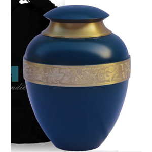 Creative Blue Metal Glossy Cremation Urn Cremation Burial <b>Ashes</b> Urns <b>For</b> Top Selling Adult Human <b>Ashes</b> At Affordable Price - Product Image 1