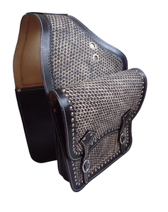 Bolsas de sillín de salto ecuestre de cuero genuino de alta calidad, ropa de equitación occidental mecanizada a mano para caballos - Product Image 3