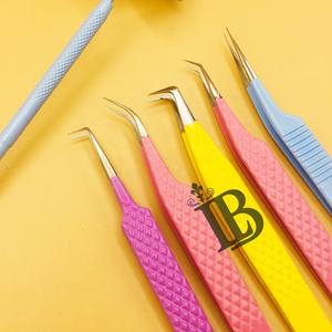 Pinces à extensions de cils Star Mirror mink, pinces de couleur personnalisée, pinces de haute qualité, emballage avec logo, pointe en fibre gratuite - Product Image 4