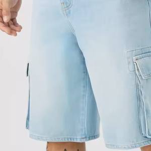 Nouveau Style hommes confortable coton Denim jean Shorts décontracté couleur unie bonne qualité Cargo Style poches sur la demande des clients - Product Image 3