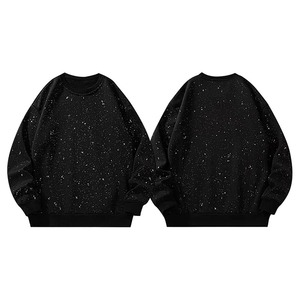 Sweat-shirt à capuche surdimensionné avec motif ciel étoilé, printemps automne, logo personnalisable, sweat-shirt pour homme, taille plus, col rond, manches longues, haut décontracté - Product Image 5