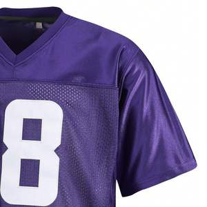 Último Estilo, MOQ Bajo, Ropa Deportiva Retro de Malla con Cuello en V para Adultos, Personalizada, OEM, Color Porthole, Jersey de Fanático del Fútbol Americano - Product Image 4