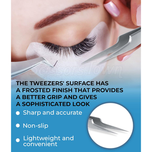 Pinzas de extensión de pestañas de alta precisión con logotipo personalizado y agarre cómodo para los dedos - Product Image 4