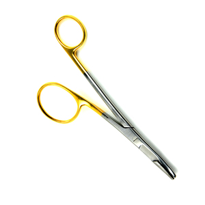 Porte-aiguilles Gillies avec ciseaux à suture, porte-aiguilles Gillies en acier métallique droit, pinces pour usage médical hospitalier - Product Image 3