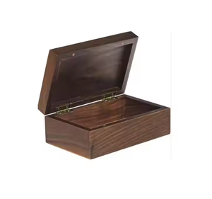 Crescent Crafts, lujosa caja de almacenamiento de madera, recuerdo rectangular de madera maciza para Anillos y joyas, patrón cuadrado, embalaje de cartón - Product Image 2