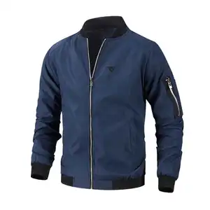 Hot Sale Customized Designs Jacket Navy Blue Zipper Softshell <b>Black</b> Ribbs Long Sports Outdoor <b>Windbreaker</b> Waterproof Mountain - Product Image 1