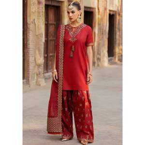 Robe traditionnelle pakistanaise ethnique Farshi Shalwar Vêtements pour femmes Vêtements ethniques Mode culturelle Shalwar Kameez Vêtements artisanaux - Product Image 1