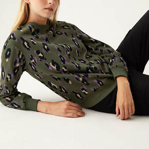 Sudadera de Algodón de Alta Calidad para Mujer, Lavado Ácido, Cuello Redondo, Estilo Holgado, Personalizable, Venta al Por Mayor - Product Image 3