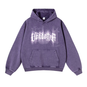 Sweat à capuche brodé vintage personnalisé 500 g/m², sweat à capuche vierge délavé au soleil, sweat à capuche délavé au soleil avec logo personnalisé - Product Image 2