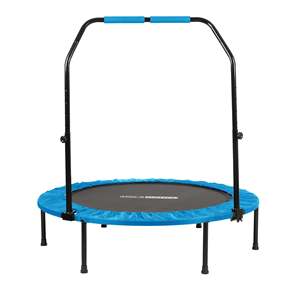 HolaHatha 40 Mini Blue <b>Trampoline</b> Indoor Fitness Rebounder with Adjustable Handle for Kids PVC & Foam Material for Outdoor Use - Product Image 1