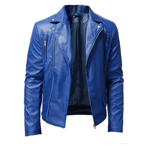 New Arrival Men's High Quality Cow <b>Skin</b> Leather Jacket Stand Collar Front Logo Eco-Friendly Breathable Quick Dry Winter Custom - Product Image 1