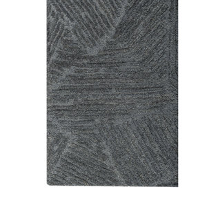 Blue Geometric Acrylic <b>Hand</b> <b>Tufted</b> Living Room Carpet Linear Top-29003 <b>Rug</b> for Home Striped Rectangle 10mm Thickness for Teens - Product Image 4