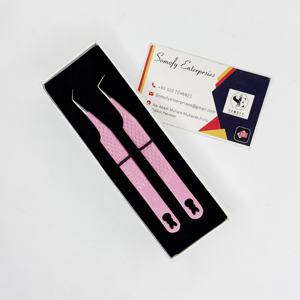 Labubu Design Nuevas pinzas de extensión de pestañas de acero inoxidable Cosméticos de belleza sostenibles con punta de fibra de etiqueta privada - Product Image 4