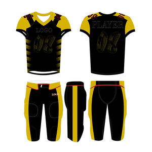 Vente en gros d'uniformes de football américain à manches courtes, poids léger de haute qualité, impression de logo personnalisé, ensembles 100% polyester - Product Image 2