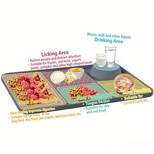 Eco-friendly 2 in 1 Puzzle Suction Cups Anti-slip Silicone Dog Food Snack Licking Mat Slow <b>Feeder</b> Bowls for Dogs & <b>Cats</b> - Product Image 6