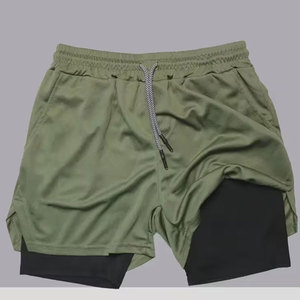 Pantalones Cortos Deportivos Casuales para Hombre, Cintura Media, Sólidos, Ligeros, Transpirables, de Secado Rápido, para Entrenamiento, Cómodos, Duraderos y Flexibles - Product Image 1