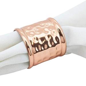 Ronds de serviette en métal plaqué cuivre au design martelé pour la maison et l'hôtel porte-serviettes de décoration de table spéciale - Product Image 1