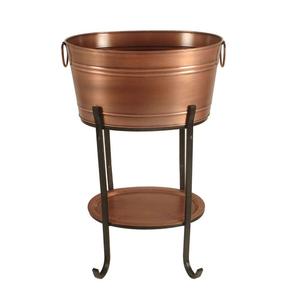 Outdoor Party Decoration Copper and Steel Beer Tub with <b>Stand</b> Stainless Steel Barware Decorative Ice Tub for Beer Bottles - Product Image 5