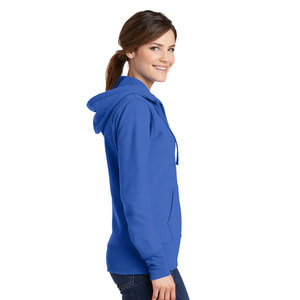 Azul cremallera completa deportes señoras sudaderas con capucha mujeres suave cálido gimnasio Fitness al aire libre sudadera térmica - Product Image 3